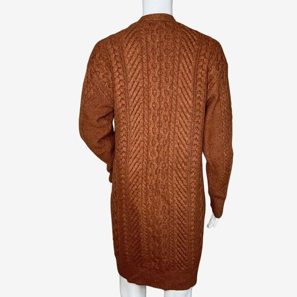 Nili Logan x Target Cardigan Womens XS Brown Open Front Cable Knit Sweater Cabin - Picture 4 of 8